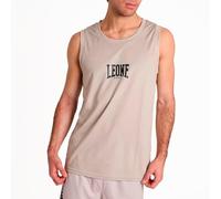LEONE 1947 ABX205 Canotta Uomo Stripe 47, Smanicata da Palestra e Fitness in Polymesh 100% Poliestere, Leggera e Traspirante, Sabbia, Taglia M