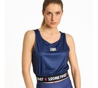 LEONE 1947, ABX211, Canotta Corta Crop Tank Donna, Blu Scuro, S
