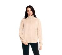 LEONE 1947 - Felpa Collo Alto Leone Donna con Zip Intera Bonded Greyss - W5301T7B01 - Beige (82), XXL