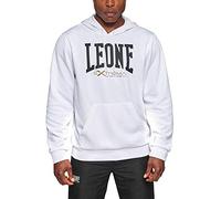 LEONE 1947, Felpa con Cappuccio Logo, Unisex Adulto, Bianco, S, ABX111