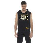 LEONE 1947 Felpa da Uomo Smanicata con Cappuccio, con Logo Grande Gold
