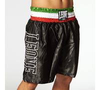 Leone 1947 Pantaloncino Boxe con cintura tricolore in satin, Unisex - 01 (Nero)