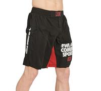 LEONE 1947, Pantaloncino MMA Logo WACS Nero/Rosso XL AB952