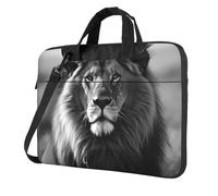 Leone africano in bianco e nero Laptop Tote Bag per gli Uomini Donne Del Manicotto Del Computer Del Computer Borsa Del Computer, Nero, 14 inch