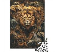 Leone Africano Puzzle 1000 Pezzi Carta per Adulti Regno Animale Selvaggio Gioco di Puzzle Relax Concentrazione Decorazione Regalo Famiglia 38x26cm/1000pcs