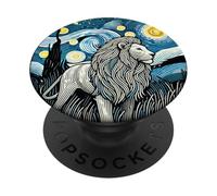 Leone africano Zoo Animal - Van Gogh Starry Night Style PopSockets PopGrip Adesivo