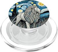 Leone africano Zoo Animal - Van Gogh Starry Night Style PopSockets PopGrip per MagSafe