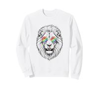 Leone Arcobaleno Occhiali da Sole Art Design Felpa