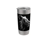 Leone arte grafica uomini bambini donne astratto testa Leone Bicchiere termico in acciaio inox doppia parete