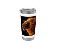 Leone arte grafica uomini bambini donne astratto testa Leone Bicchiere termico in acciaio inox doppia parete