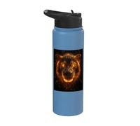 Leone arte grafica uomini bambini donne astratto testa Leone Stainless Steel Insulated Water Bottle