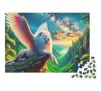 Leone Bianco Alato Puzzle per Adulti Puzzle 1000 Pezzi Paesaggio di Valle Gioco di Puzzle 1000 Pezzi Relax Decorazione Casa 38x26cm/1000pcs