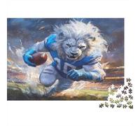 Leone Bianco Campo da Rugby Puzzle 1000 Pezzi Puzzle per Adulti Carta Gioco di Puzzle 1000 Pezzi Relax Concentrazione Famiglia Decorazione Regalo 38x26cm/1000pcs