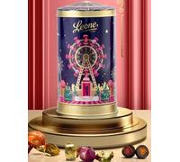 LEONE CARILLON CON BOULE GELATINE IN SCATOLA DI METALLO 130 GR