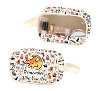 Leone Clear Makeup Bag Remember Who You are PU Leather Cosmetic Bag con manico Cartoon Lion Lover fan regalo, Ricorda Pu, No