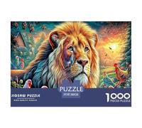 Leone colorato Puzzle Da 1000 Pezzi Per Adulti E Bambini - Puzzle Ad Alta Difficoltà,Giochi Stimolanti Per Tutta La Famiglia 38x26cm/1000pcs
