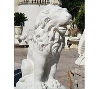 LEONE CON COLONNA BASE STATUA SCULTURA DA GIARDINO PER ESTERNO - IN CEMENTO