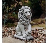 Leone con sfera sinistra statua in pietra H.47 cm grigio 21 kg cemento bianco...