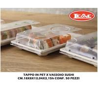 Leone Coperchio Pet x Vassoio Sushi Set 50 pezzi cm 18,8x13,04x3,15h LEO2122