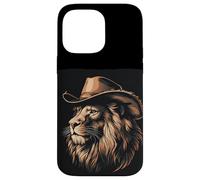 Leone coraggioso con cappello da cowboy per un look selvaggio Custodia per iPhone 14 Pro Max