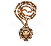 Leone Corona Collana di Perline Africa Rasta Reggae Jamaica Bob 8 MM 81.3cm