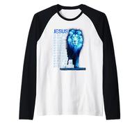 Leone Cristiano Gesù è Il Mio Dio Re, Signore e Salvatore Maglia con Maniche Raglan