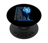 Leone Cristiano Gesù è il mio Dio Re, Signore e Salvatore PopSockets PopGrip Adesivo