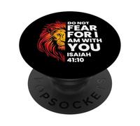 Leone cristiano non temere Isaia 41:10 Fede PopSockets PopGrip Adesivo