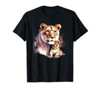 Leone cucciolo di leone regina leonessa donna grande gatto amante design Maglietta