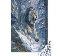 Leone dai denti a sciabola nella foresta innevata Puzzle 1000Pcs Decorazione Per La Casa. Rilassamento E Intelligence Per Adulti E Bambini Da 14 Anni 70x50cm/1000pcs