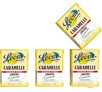 Leone dal 1857 - Caramelle Leone Senza Zuccheri Limone - Scatoletta con Stevia - Caramelle Vegane e Senza Glutine - 4 astucci da 35g (4 x 35g)