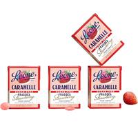 Leone dal 1857, Caramelle Senza Zuccheri alla Fragola con Stevia, Vegane e Senza Glutine, 4 Astucci da 35g, Con Succo di Fragola Naturale