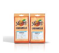 Leone dal 1857 - Caramelle Senza Zucchero Arancia - Caramelle gusto Arancia Senza Glutine e Vegane - 2 Sacchetti Caramelle Dure da 125g (2 x 125g)