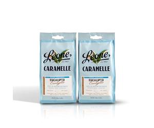 Leone dal 1857 - Caramelle Senza Zucchero Eucalipto - Balsamiche Senza Glutine e Vegane - 2 Sacchetti Caramelle Dure da 125g (2 x 125g)