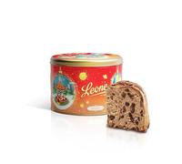 Leone dal 1857 - Panettone Leone con Gocce di Cioccolato - Latta - Dolce Natalizio Artigianale 750g - Dolci Scrigni Incantati - Idee Regalo Natale