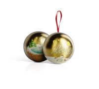 Leone dal 1857 Pastiglie Leone al Mandarino, Pallina in Latta Appendibile, Idea Regalo Natale, Colore Oro, 1 x 27g - Dolci Scrigni Incantati
