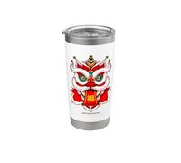 Leone Dance Head - Felice Capodanno cinese - Serpente verde 2027 Bicchiere termico in acciaio inox doppia parete
