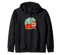 Leone Dance Head - Happy Chinese New Year - Red Fire Goat Felpa con Cappuccio