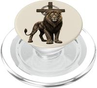 Leone Di Giuda Cristiano Croce Con Corona E Spine Fede PopSockets PopGrip per MagSafe