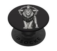 Leone Di Giuda Cristiano Croce Corona E Spine PopSockets PopGrip Adesivo