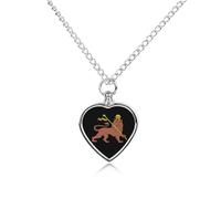 Leone di Giuda Emblema dell'Impero Etiope Collana Urna Personalizzata per Ceneri di Animali Domestici Carino Pet Memorial Ciondolo Gioielli Regali per Cane Gatto