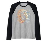 Leone di Giuda Gesù Il Messia Fede Cristiana Maglia con Maniche Raglan