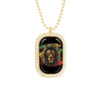 Leone di Giuda Rasta Reggae Collana da donna regolabile con ciondolo a catena per viaggi e feste, Misura unica, Metallo