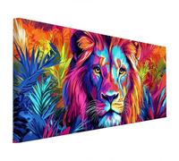 Leone Diamond Painting Adulti, 5D Diamantini Crystal Art Quadri Diamond Painting Astratto Motivo, Grande Pittura Diamante Kit Fai Da Te per Adulti 110x50cm, Decorazioni Parete Casa, Regalo Donna R-61