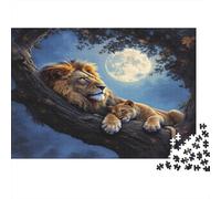 Leone e cucciolo luna Puzzle 1000 Pezzi Adulti In Incastro Perfetto, Un Busta Di Puzzle A Rompicapo Per Enigma Ultra Difficile, Ideale Per Serata Giochi in Scatola, Il Miglior Regalo Per Gli Amanti