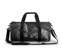 Leone e leonessa Borsa da palestra da viaggio per donne e uomini, borsa da viaggio cilindrica borsa da allenamento sportiva con tracolla