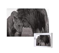 Leone e leonessa stampati, Puzzle 1000 pezzi Puzzle in legno Giocattolo Gioco per famiglie Decorazione da parete per adulti Adolescenti