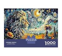 Leone e ragazza Puzzle Classico Per Coppie, Leone nel campo Cartone Resistente, Allevia Lo Stress, Relax, Miglior Regalo Per Coppie Appassionate 38x26cm/1000pcs