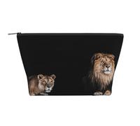 Leone e tigre selvaggi, Borsa da toilette Borsa per trucco Borsa per cosmetici Borsa da toilette da viaggio portatile