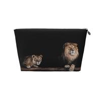 Leone e tigre selvaggi, Borsa da toilette Borsa per trucco Borsa per cosmetici Borsa da toilette da viaggio portatile